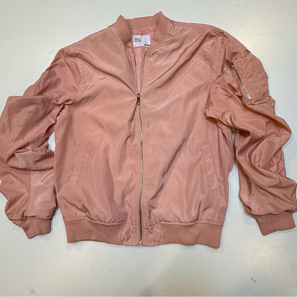 Blush Pink Bomber Jacket for Women